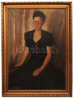 Corini Margit (1897-1982): Korb Henrietta. Olaj, vászon, jelzett, antik keretben, 100×75 cm