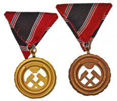 1957. "Bányász Szolgálati Érdemérem arany fokozata" aranyozott Br kitüntetés mellszalagon ...