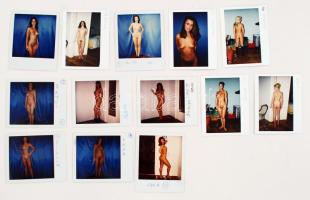 cca 1985 Finoman erotikus polaroid fotók tétele, 13 db felvétel, 10x9 cm / cca 1985 13 erotic photos, 10x9 cm