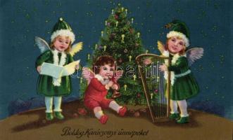 14 db RÉGI motívumlap; művész, gyerek, hölgy, üdvözlő / 14 old motive cards; art, children, lady, gr...