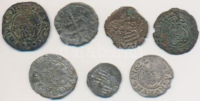 7db denár, parvus, közte korabeli hamisítványok is T:vegyes 7pcs of denars, parvus, with old fakes also C:mixed