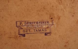 cca 1880 Vajdaság, Szenttamás, leány osztály tablóképe, 17x22 cm, karton (foltos, hiányos) 28x36 cm