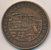 Bognár György (1944-) 1992. "Százéves a Kanizsai Sörgyár RT. 1892-1992 / 1892 Kanizsai Sör" Br emlékérem (42,5mm) T:1- kis ph.
