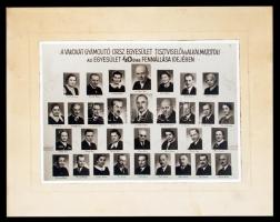 1939 A vakokat gyámolító országos egyesület tisztviselői és alkalmazottai az egyesület 40 éves fennállása idejében, kistabló 32 nevesített portréval, 16x23 cm, karton 25x31 cm