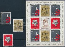50 éves a Jugoszláv Kommunista Szövetség sor + blokk 50th anniversary of the Yugoslav Communist Alli...