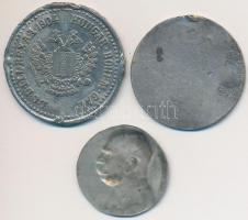 3db klf Ferenc József fém zseton T:2-,3