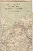 Angol kiadású közép-európai vasúti térkép a 20-as évekből 60x50 cm, celluxszal megerősítve