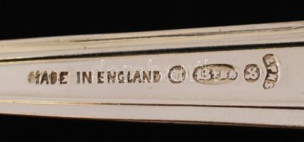 Ezüstözött teáskanál készlet, jelzett, 6 db, h: 14,5 cm