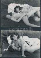 Lányok egymás közt, erotikus fotók, 2 db, 11x17 cm