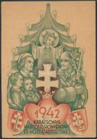 1942 "1942 karácsonya harcoló honvédeinké és hozzátartozóiké" feliratú háborús nyomtatvány