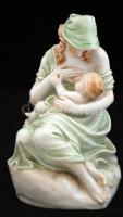 Herendi szoptató anya, kézzel festett, jelzett, hibátlan, m:19 cm
