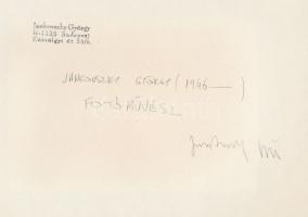 1983 Jankovszky György(1946-): New York, kartonra kasírozva, hátoldalon feliratozva, pecséttel jelze...