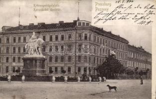 Pozsony, Koronázási dombtér / square, statue (Rb)