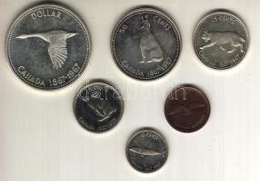 Kanada 1967. "Jubileum 1867-1967" sor 1c,5c,10c Ag,25c Ag,50c Ag,1$ Ag T:exBU
