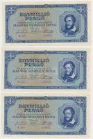 1945. 1.000.000P (3x) sorszámkövetők T:I