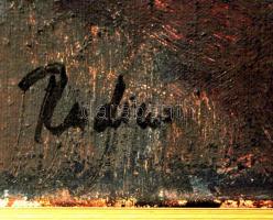 Bér Rudino (1973-): Atelier. Olaj, vászon, jelzett, keretben, 80×110 cm