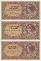 1945. 10.000P (3x) sorszámkövetők T:I,I-