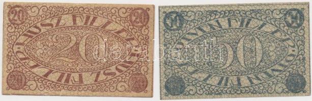 Pécs 1919. 20f + 50f házipénztár-pénztárjegy T:III
