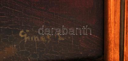 Gimes Lajos (1886-1945): Virágok a nyitott ablaknál. Olaj, vászon, jelzett, üvegezett keretben, 60×5...