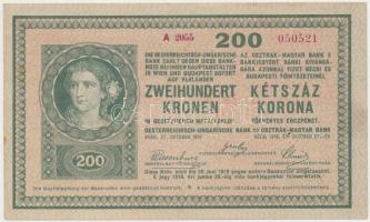 1918. 200K "A 2055" hullámos hátlappal T:II-,III