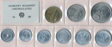 1980. 2f-10Ft 9db klf érmés forgalmi sor fóliatokban T:1