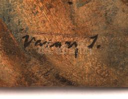 Olvashatatlan jelzéssel: Női portré. Olaj, vászon, restaurált, 55×50 cm