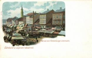 Sopron, Oedenburg; Gruss vom Oedenburger Jahrmarkt / Vásár, piac, L. F. Kummert kiadása (EK)