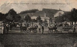 Scheubengrobsdorf, Lindenhof, Garten, Spielplatz, Ponny-Eselreiten und Fahren / Garden, playground, pony and donkey riding, automobile