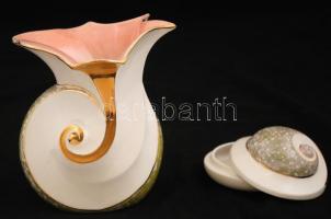 Ujj Zsuzsa által tervezett kerámiák, 2 db, hibátlanok, jelzettek, m: 5 és 13 cm, d:  8 és 13 cm