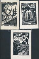 5 db klf kisgrafika. Rézkarc, linómetszet, klf magyar alkotóktól