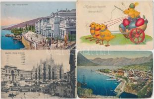 113 db főleg RÉGI vegyes képeslap; magyar és külföldi városképes lapok és motívumlapok; vegyes minős...