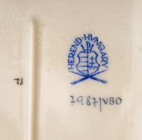 Herendi Viktória mintás doboz, kézzel festett, jelzett, restaurált, 16×8 cm