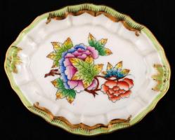 Herendi Viktória kis tálka, kézzel festett, jelzett, hibátlan, 11×8,5 cm