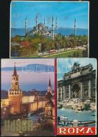 45 db MODERN külföldi városképes leporellolap dobozban; olasz spanyol, csehszlovák / 45 modern forei...