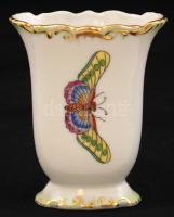 Herendi Viktória mintás fogpiszkáló tartó, kézzel festett, jelzett, hibátlan, m:9 cm