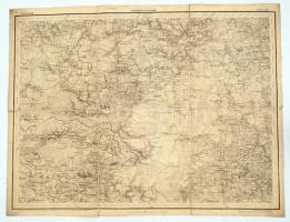 cca 1871 Szmolenszk és Kaluga környéke, orosz nyelvű térkép, 1:126000, vászonra ragasztva, 44,5×60 c...