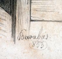 Barabás Miklós (1810-1898): Férfi portré. Nyomat, foltos kis szakadással, üvegezett keretben, 28×17 ...