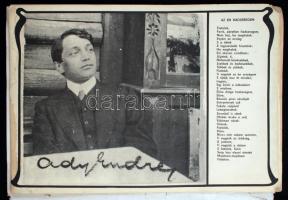 cca 1970 Ady Endre életét bemutató nagyméretű mappa, 17 db nyomattal, Népművelési Propaganda Iroda