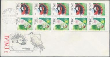 Birds stampbooklet sheet on FDC, Madár bélyegfüzetlap FDC-n