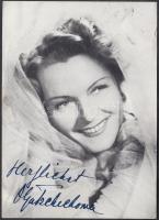 Olga Tschechowa (1897-1980) színésznő, a néma filmek titokzatos sztárjának üdvözlete és aláírása egy...