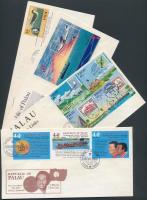 8 db FDC sorokkal, blokkokkal (apró rozsdafoltok) 8 FDC with sets, blocks (stain)