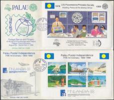 1988-1989 11 db FDC sorokkal, blokkokkal (rozsdafoltok) 1988-1989 11 FDC with sets, blocks (stain)
