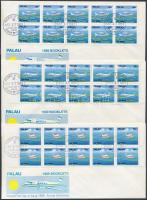 1988-1989 11 db FDC sorokkal, blokkokkal (rozsdafoltok) 1988-1989 11 FDC with sets, blocks (stain)