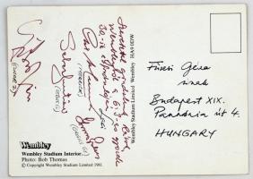 1983 Gil Merrick, Grosics Gyula, Sebes Gusztáv és Czibor Zoltán aláírása a 6:3-as győzelem 30. évfor...