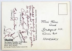 1983 Gil Merrick, Grosics Gyula, Sebes Gusztáv és Czibor Zoltán aláírása a 6:3-as győzelem 30. évfor...