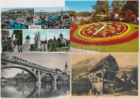 57 db VEGYES külföldi városképes lap; svájci / 57 mixed foreign town-view postcards; Swiss