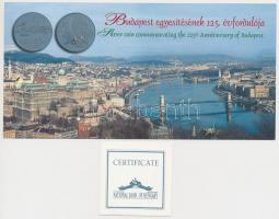 1998. 750Ft Ag "Budapest egyesítésének 125. évfordulója" T:BU Tanúsítvánnyal és ismertető ...