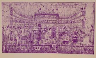 1976 Bp., 75 éves a Fészek Művészklub, benne Gross Arnold színezett rézkarcának offset nyomatával, 28x42 cm