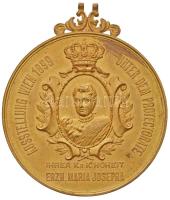 Ausztria 1899. "Bécs 1899 Kiállítás Mária Jozefa főhercegné védnöksége alatt / Kék Kereszt Társaság - Bécs" aranyozott, zománcozott Br emlékérem. Szign.: J. Weidlich (60mm) T:2,2- ph. Austria 1899. "Vienna 1899 Exhibition under the patronage of Archduchess Maria Josepha / Society of the Blue Cross - Vienna" gold plated, enamelled Br commemorative medal. Sign.: J. Weidlich (60mm) C:XF,VF edge error