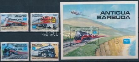 Stamp Exhibition: Railways set + block, Bélyegkiállítás: Vasút sor + blokk